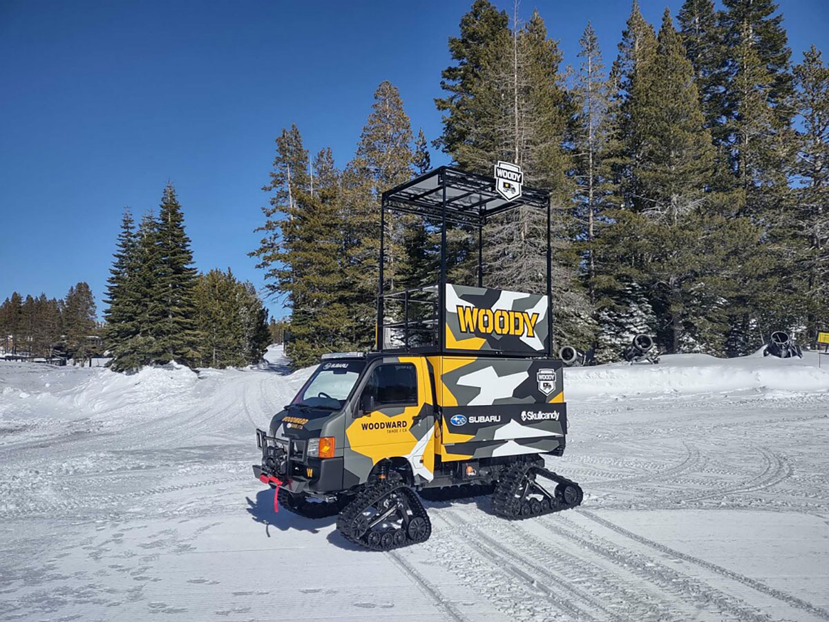 Woodward Woody tracked Kei truck with elevated viewing platform