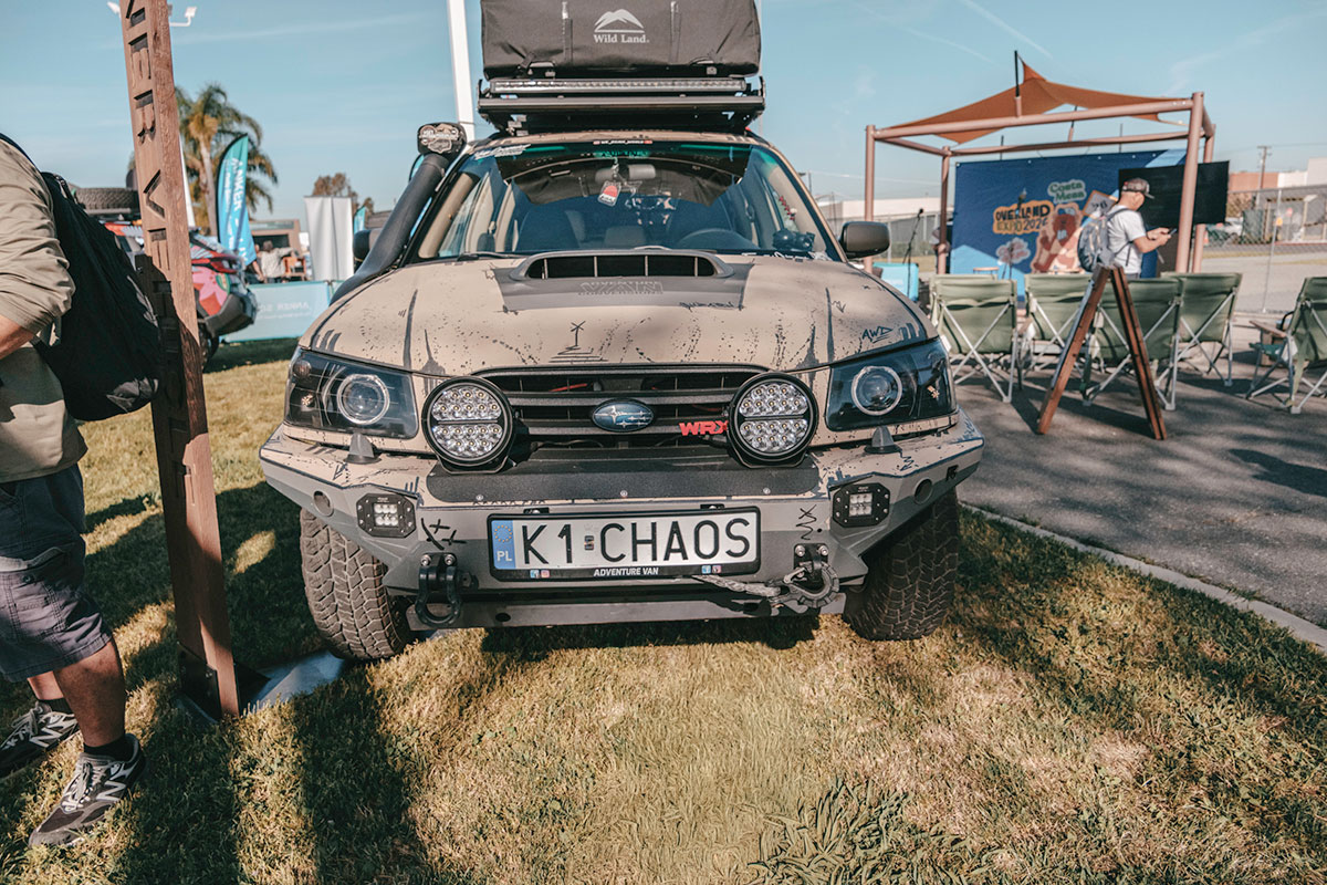 Custom Subaru WRX overland build on display
