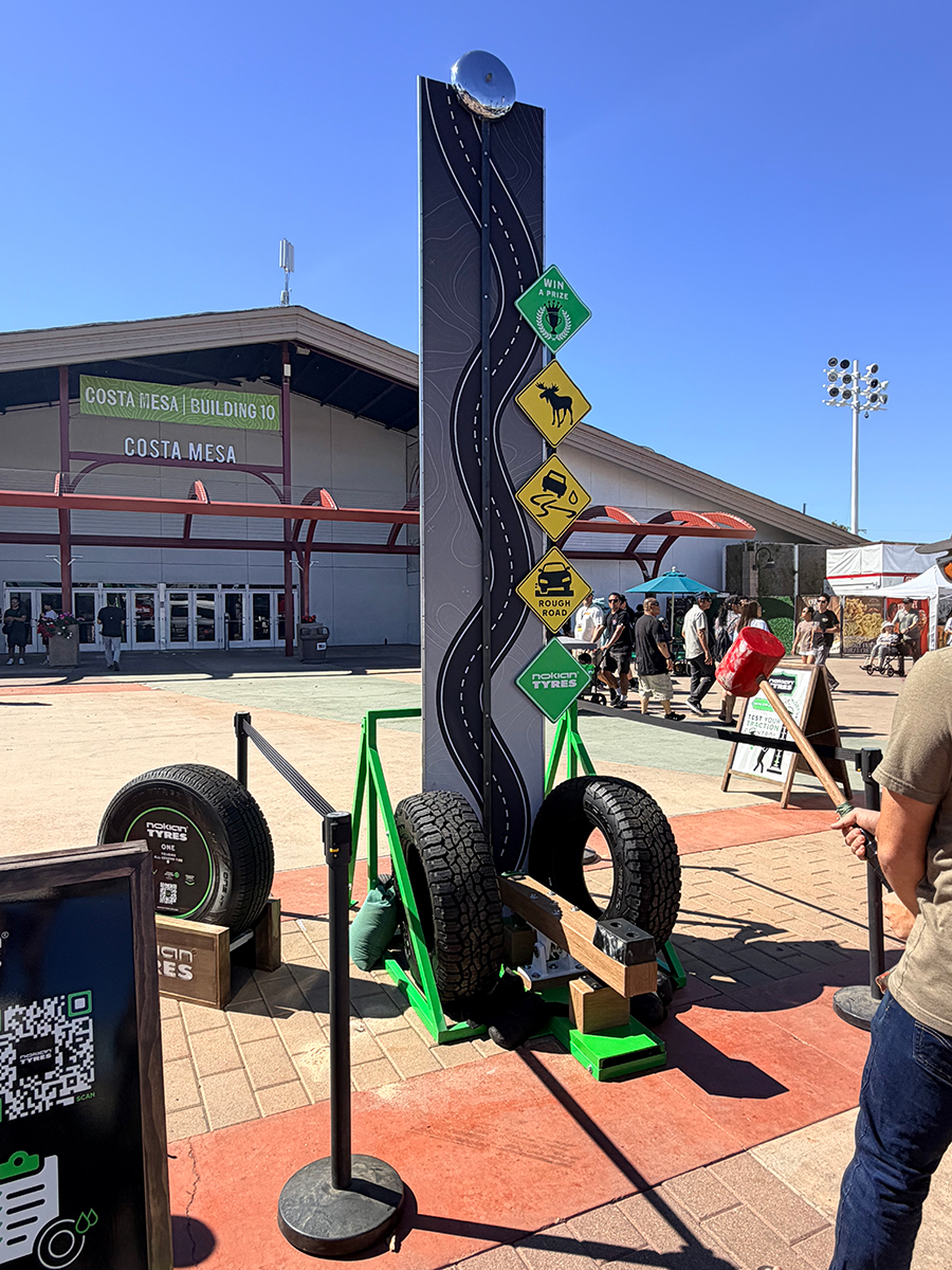 Nokian Tyres traction test tower activation at Costa Mesa